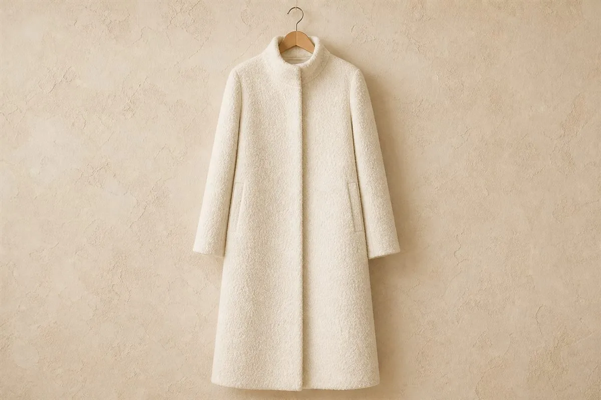 Édition Manteau Long en Laine Bouclée